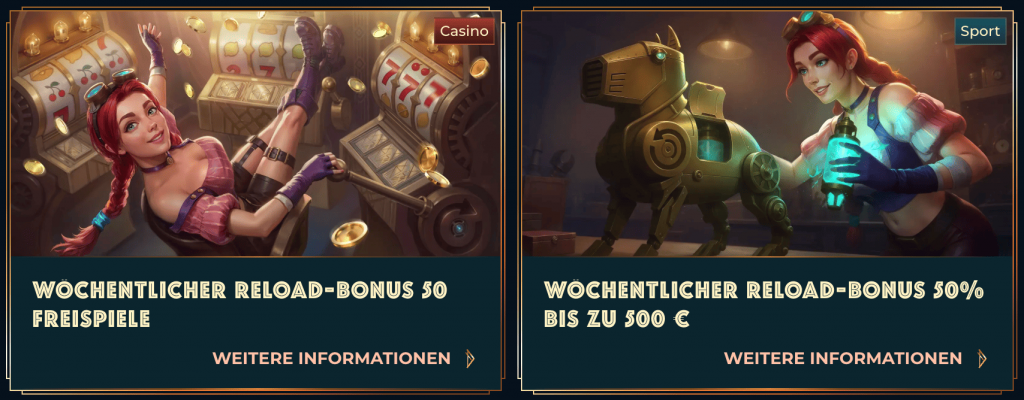 Laufende Aktionen & Reload-Boni MonsterWin Casino